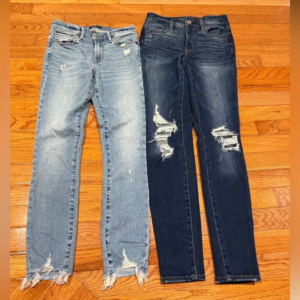 American Eagle Blue stretch Skinny Jeans-Abercrombie and Fitch size 25/0 stretch